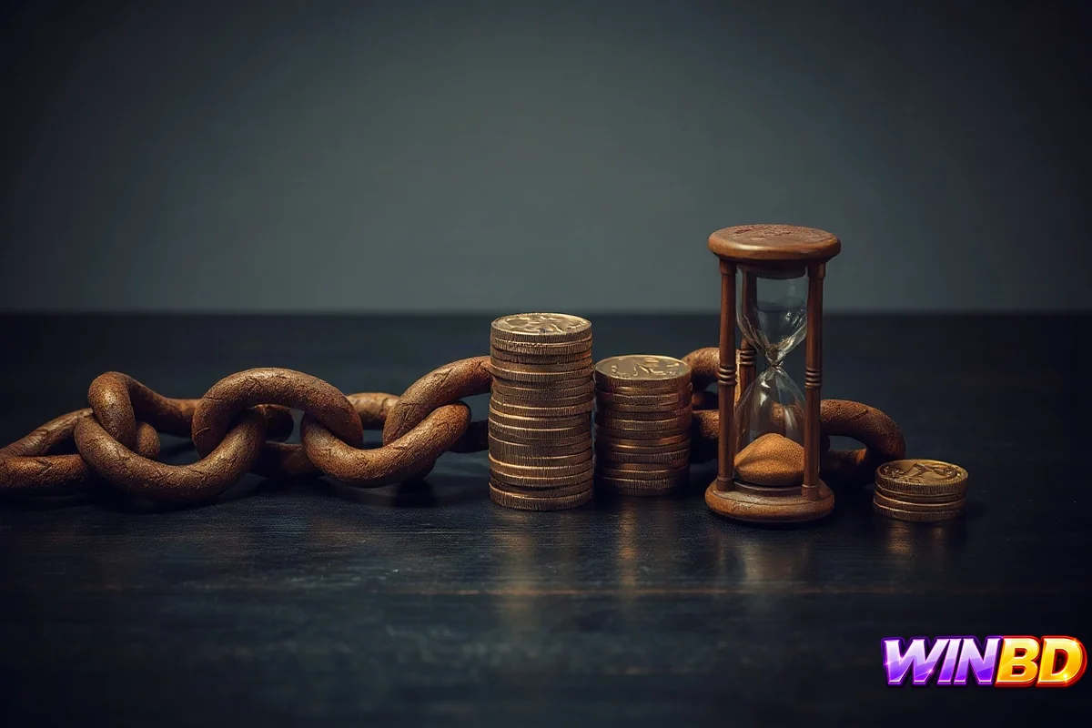 বোনাস শর্ত না মানলে বাজেয়াপ্তির ঝুঁকি বোঝাতে শিকল ও ঘড়ির প্রতীকী ছবি।