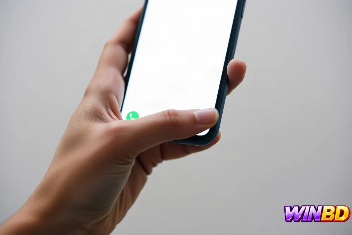 হাতে স্মার্টফোন, স্ক্রিন অন্যদিকে, নরম আলো